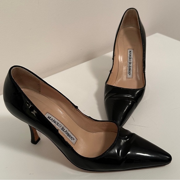 Manolo Blahnik BB Black Patent Leather Heels - Women’s 35.5 euro - Picture 9 of 9